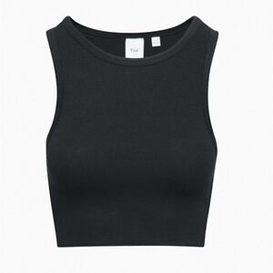 TNA Charcoal Ribbed Crop Top